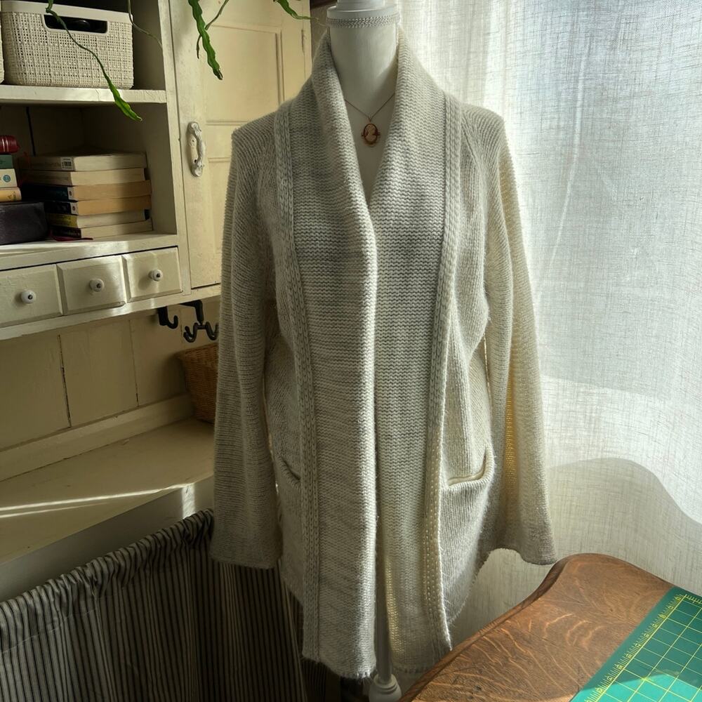 Workshop republic clothing cream knit cozy cardigan open front size large